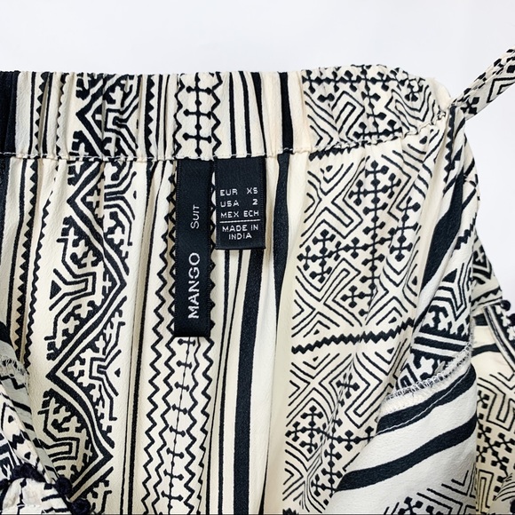 Mango Polyester Geometric Print Drawstring Romper - Picture 4 of 5